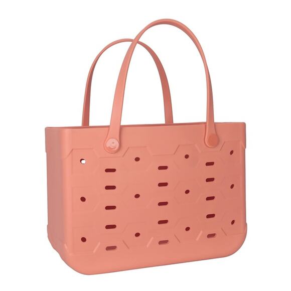 Mainstays Large Plastic Laundry Flex Tote, Melon Juice - Picture 1 of 5